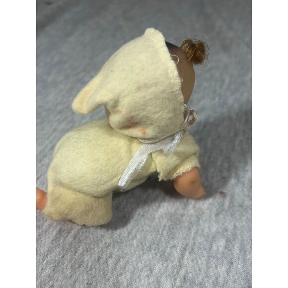 Vintage Mechanical Key Wind Up Rubber Head Crawling Baby Doll - Picture 3 of 5